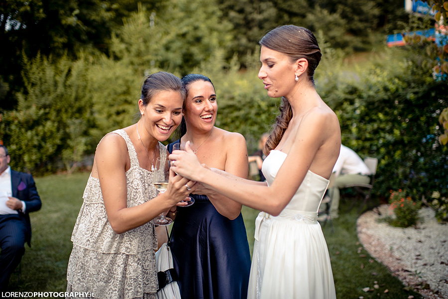 bride with friends